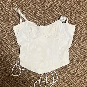 White fox corset top